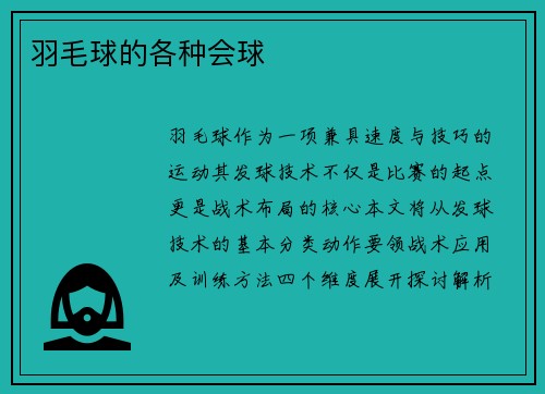 羽毛球的各种会球